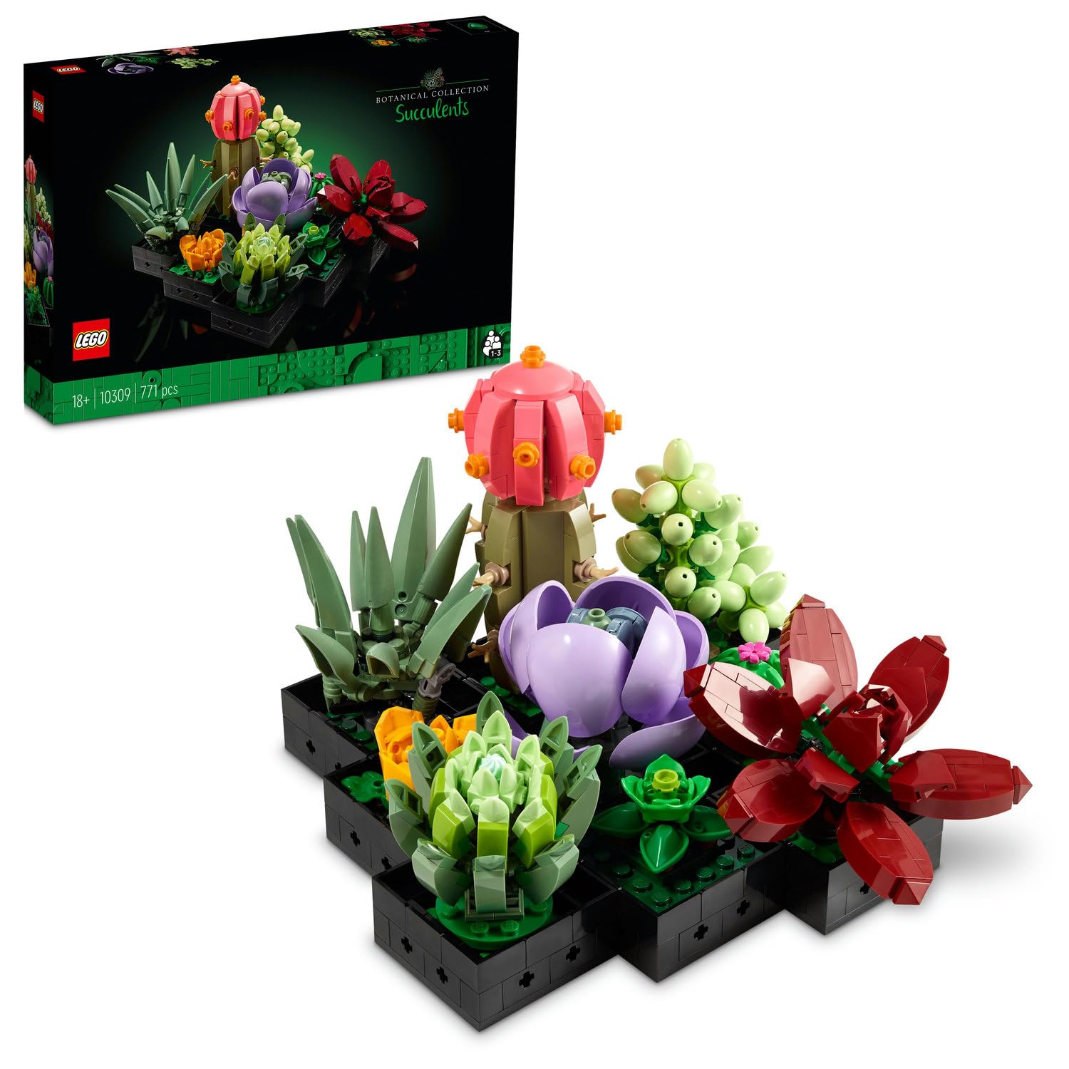 LEGO Botanicals Sukulentler 10309 – Yetişkinler için 9 Farklı Bitki ve Saksı İçeren Dekoratif Yaratı
