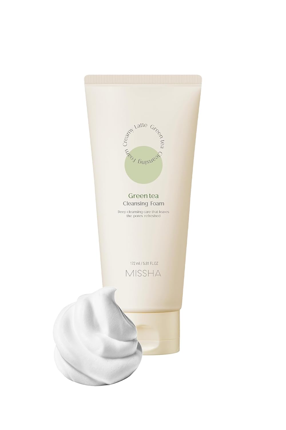 MISSHA Yağlanma Karşıtı, Arındırıcı Temizleme Köpüğü 172ml Creamy Latte Cleansing Foam (Green Tea)