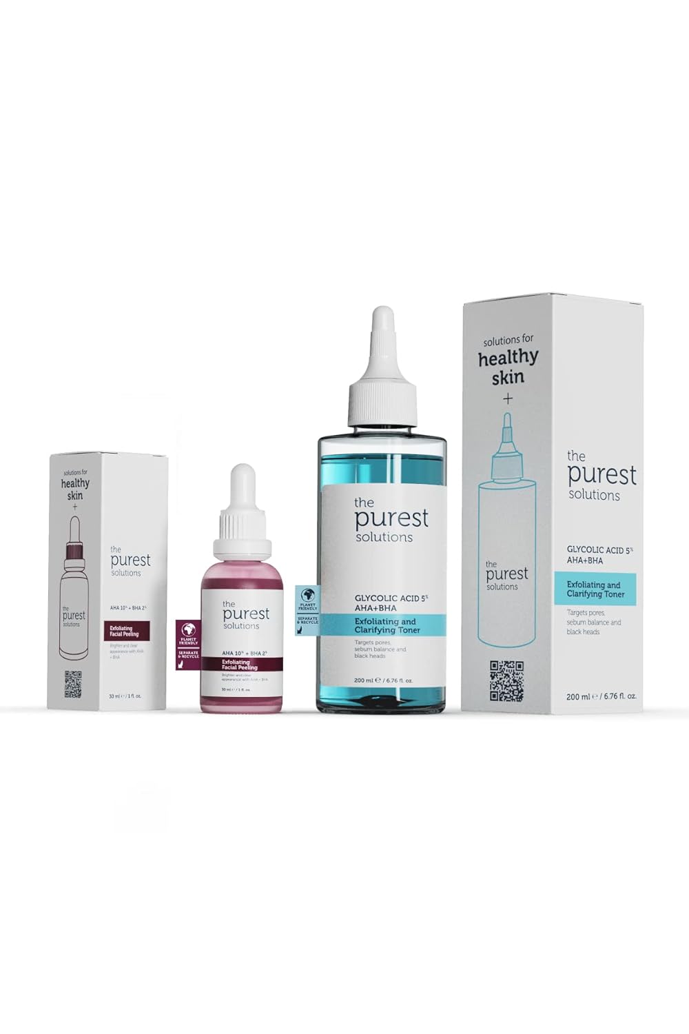The Purest Solutions, Siyah Nokta Önleyici ve Gözenek Sıkılaştırıcı Bakım Seti (200ML + 30 ML)