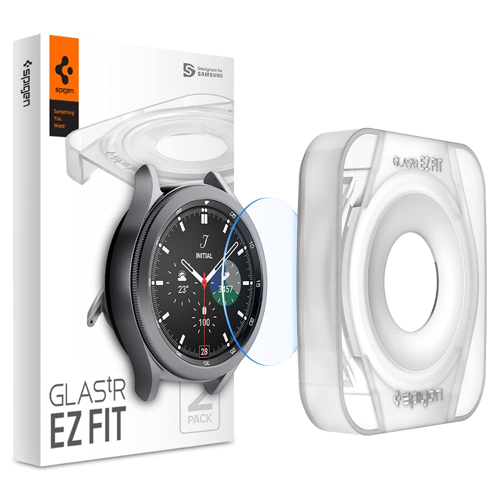 Spigen Galaxy Watch 4 Classic (42mm) / Watch 3 (41mm) Cam Ekran Koruyucu Kolay Kurulum GLAS.tR EZ Fit Slim HD (2 Adet) - AGL03747