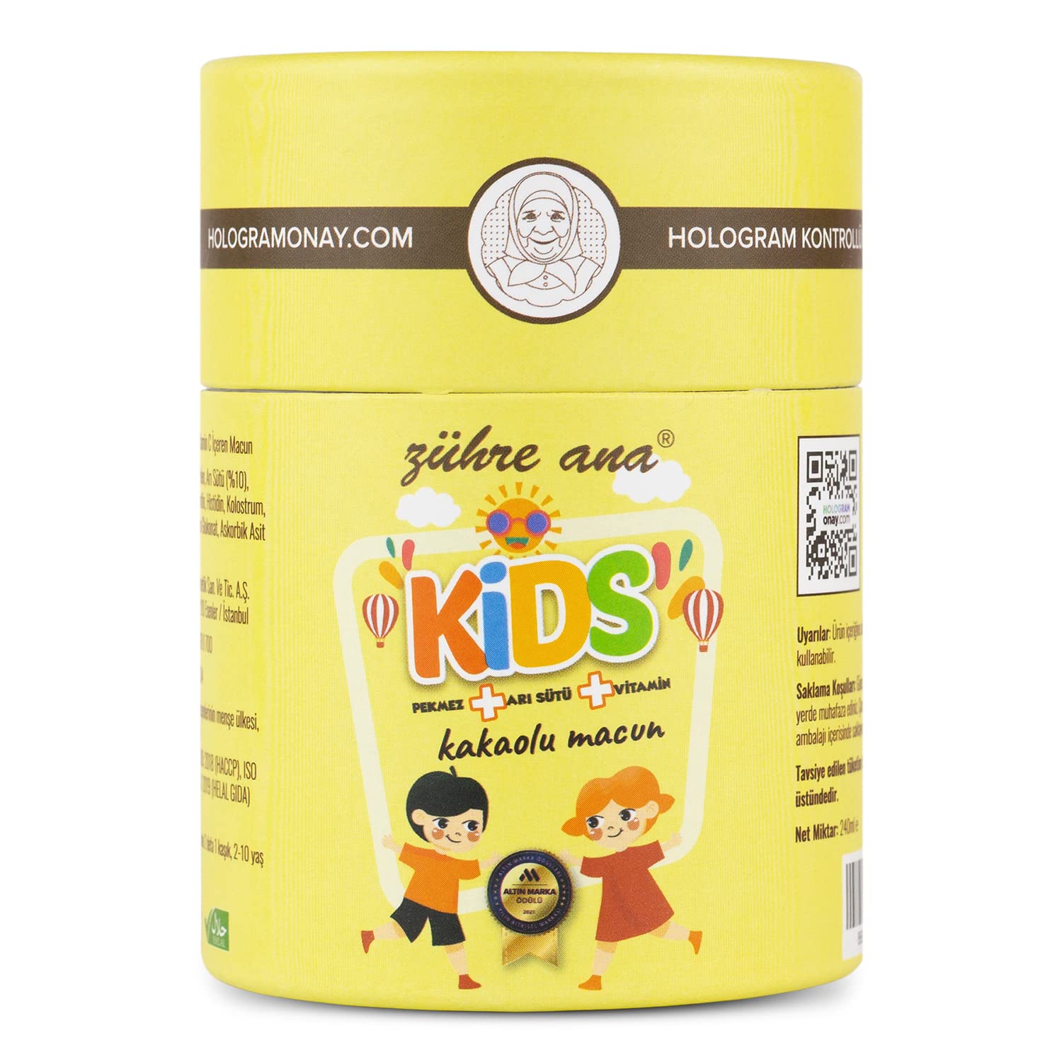 Zühre Ana Kids Çocuklar Için Özel - Arı Sütü, Pekmez, Bal Ve Vitamin Katkılı Kakaolu Macun