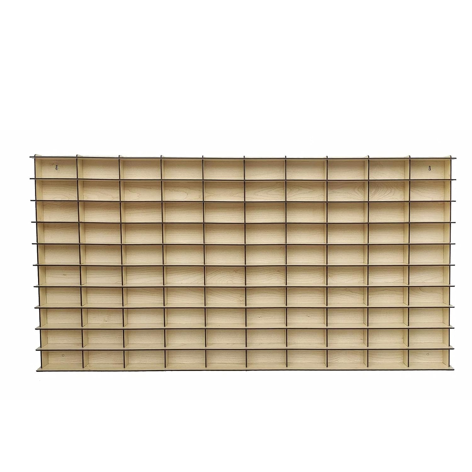 Ahşap 1/64 Hobi Araba Rafı Yatay 100 Araçlık (Akçaağaç, MDF)