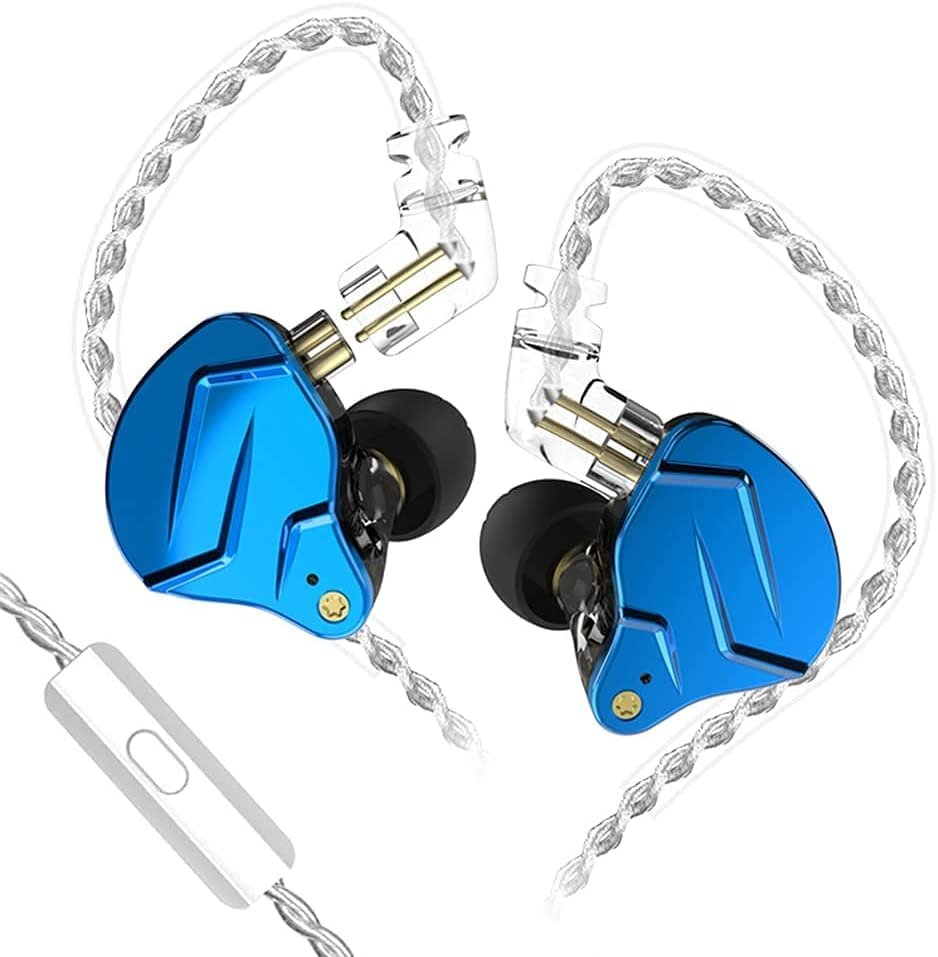 CCA KZ ZSN Pro X Kulak İçi Kulaklıklar 1BA 1DD Stereo Kulaklık HiFi Spor Oyun 3,5 mm Jack Kulaklık Rahat Giyim Telefon Bilgisayar Tablet için Mavi Mikrofonlu