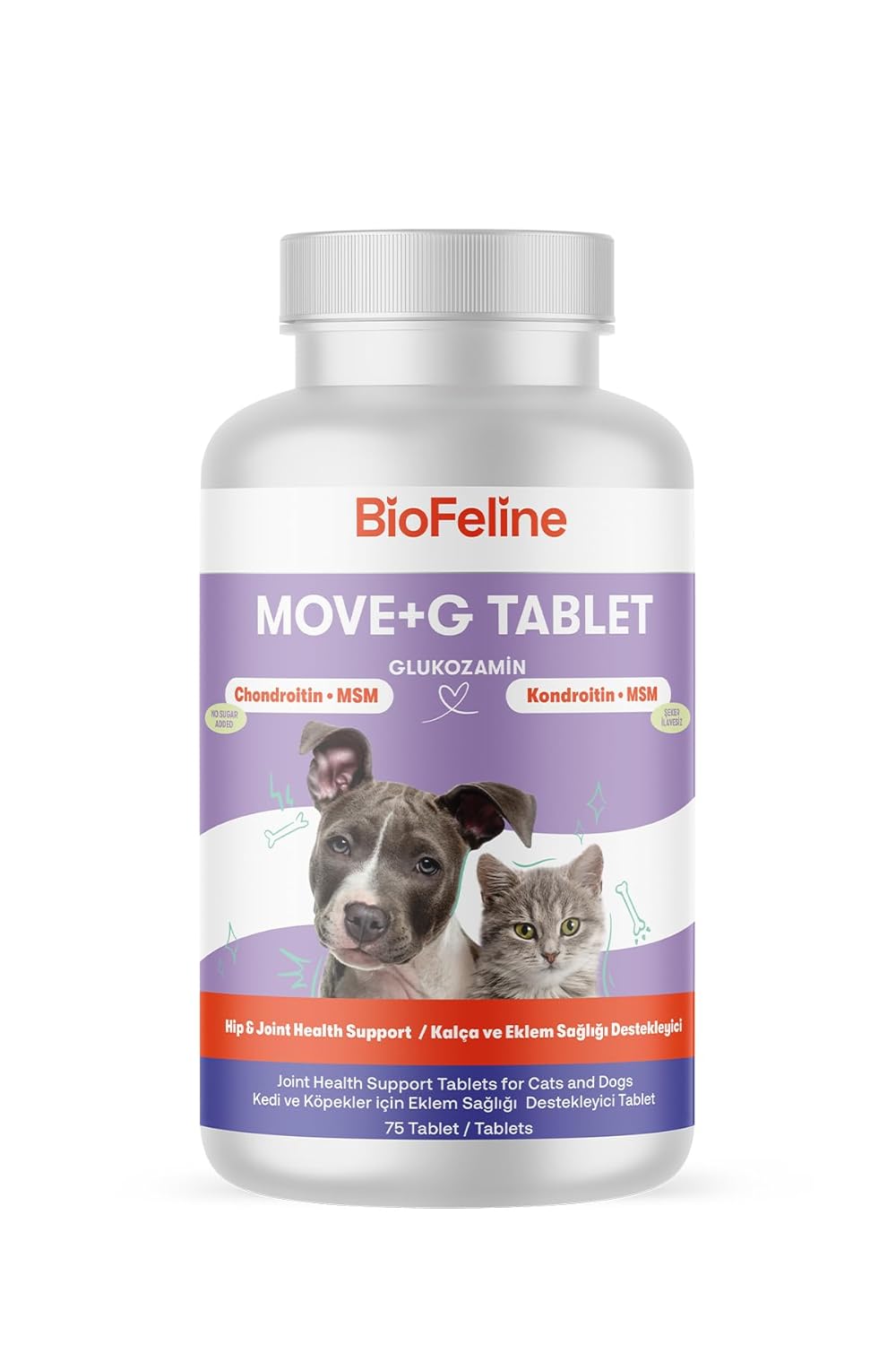 BioFeline Move+G Glucosamine Tablet (Kedi ve Köpekler için Eklem ve Kas Desteği)