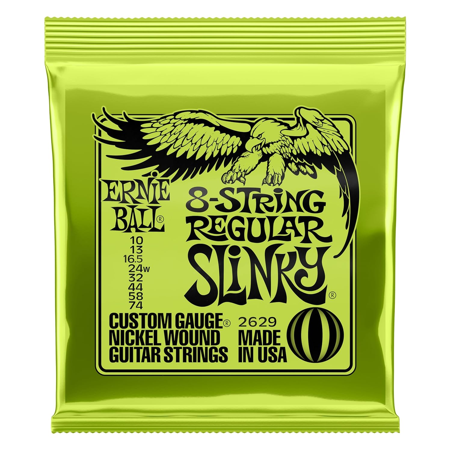 Ernie Ball Normal Slinky 8 Telli Nikel Yara Elektro Gitar Telleri, Ölçü 10-74
