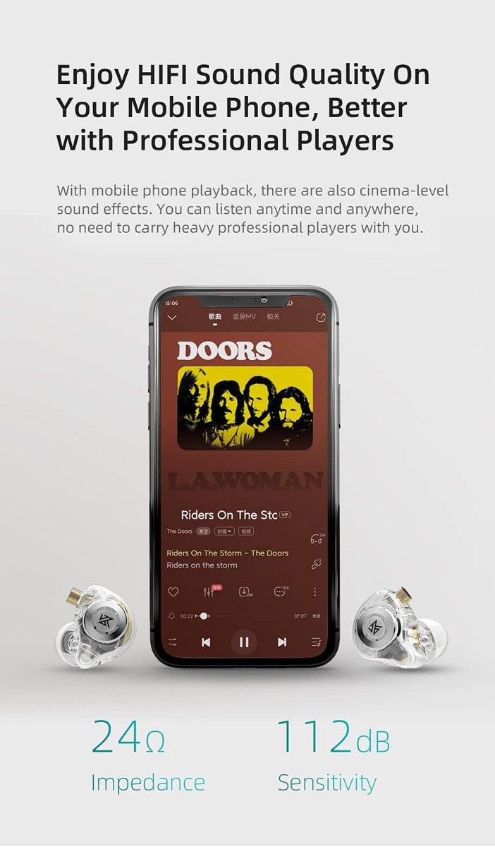 EDXPro KZ EDX kulak içi monitör, HiFi stereo sahne/stüdyo IEM gürültü yalıtımlı spor kulaklık/kulaklık/kulaklık/müzisyen odyofili için çıkarılabilir kablolu (mikrofonsuz, yarı saydam siyah)