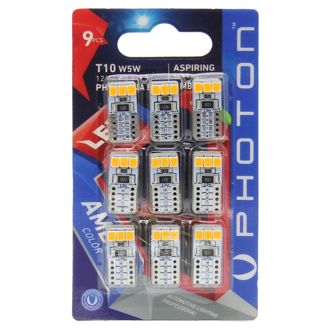 PHOTON Ampul T10 W5W 12V 10Smd Led Amber (9'Lu Blister)