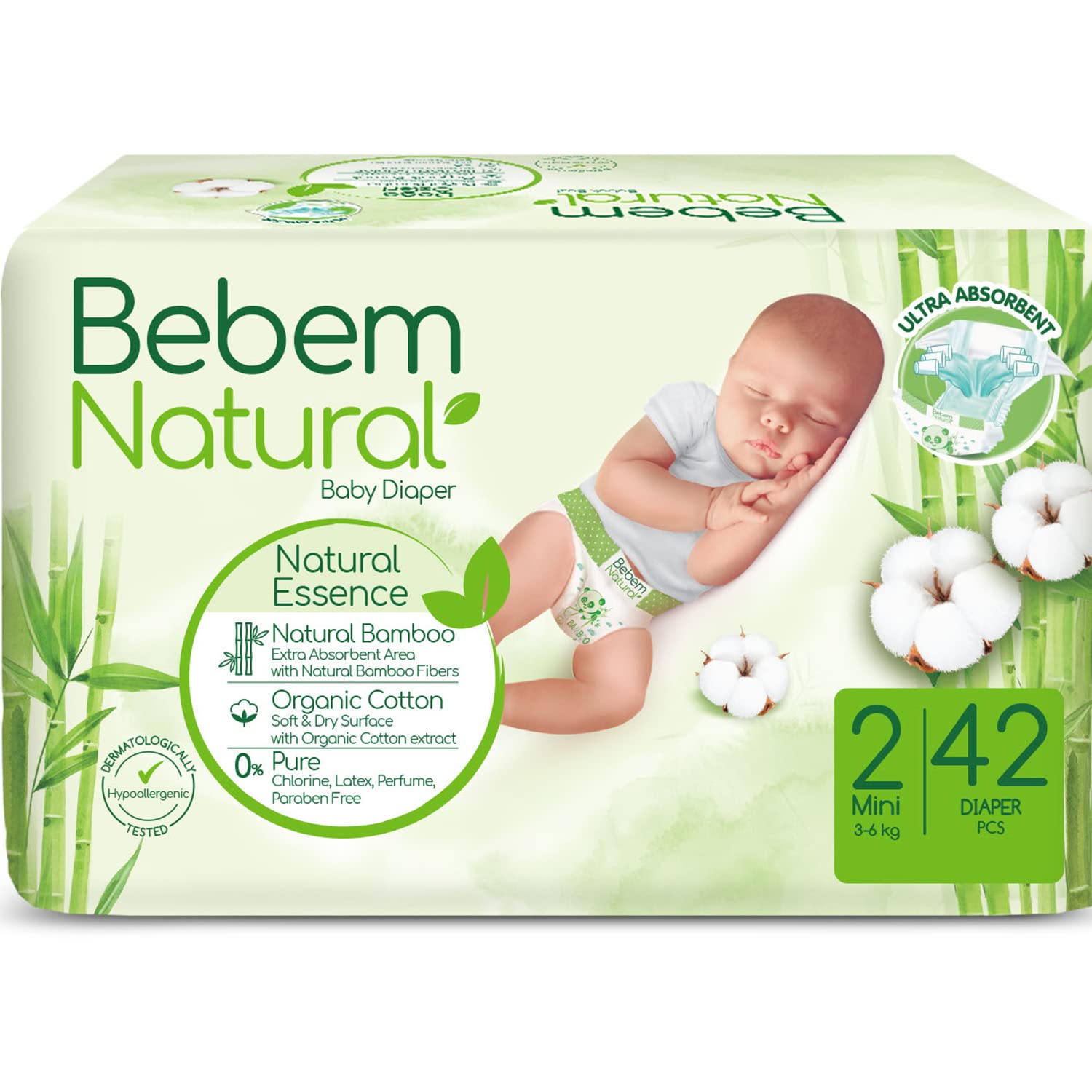 Bebem Natural 2 Beden Mini Bebek Bezi (1 x 42 Adet)