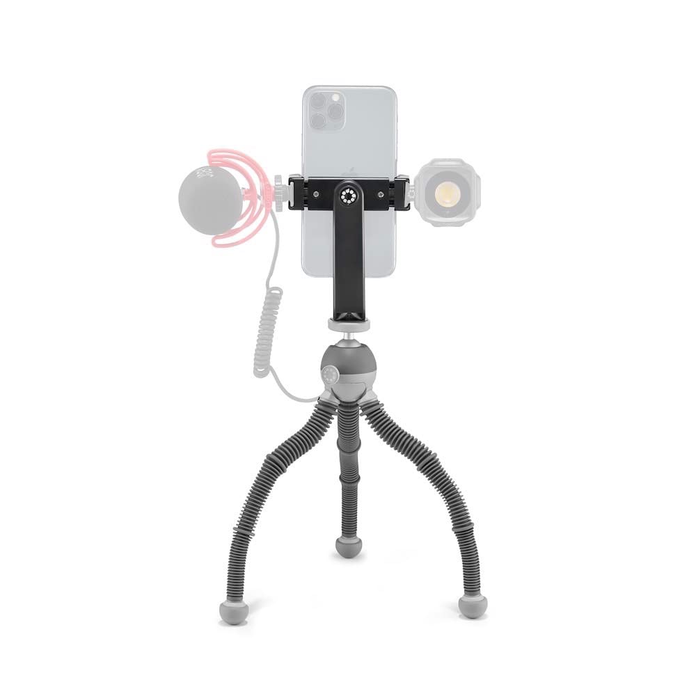 Joby PodZilla Medium Kit, GripTight 360 Cep Telefonu Tutuculu Esnek Tripod, iPhone, Akıllı Telefonlar, Aksiyon Kameraları ile Uyumlu, 1 kg'a Kadar Cihazlar, Gri
