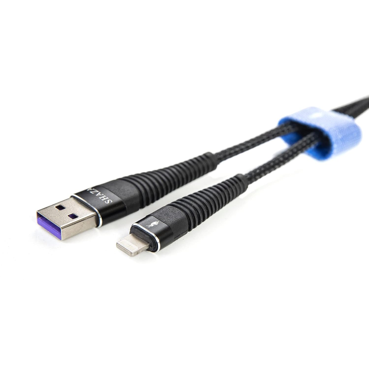 SHAZA Apple iPhone Lightning 5A 100 W Örgülü Hızlı Şarj ve Data Kablosu 3 Metre, Siyah