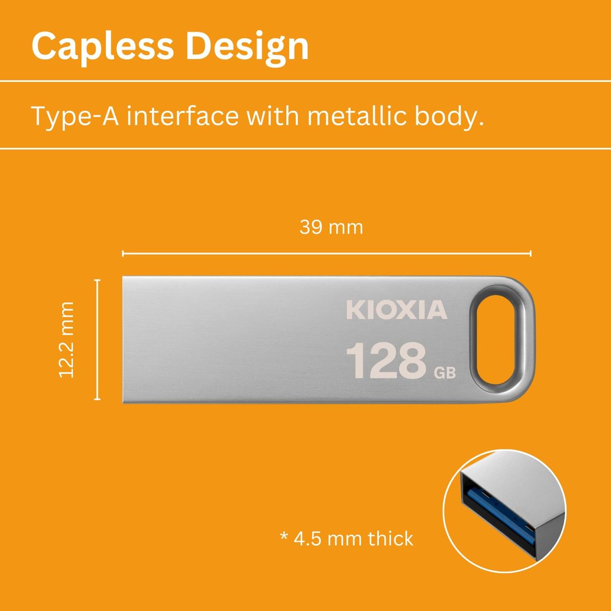 KIOXIA TransMemory U366 128GB USB Bellek – USB 3.2 Gen 1, Metal