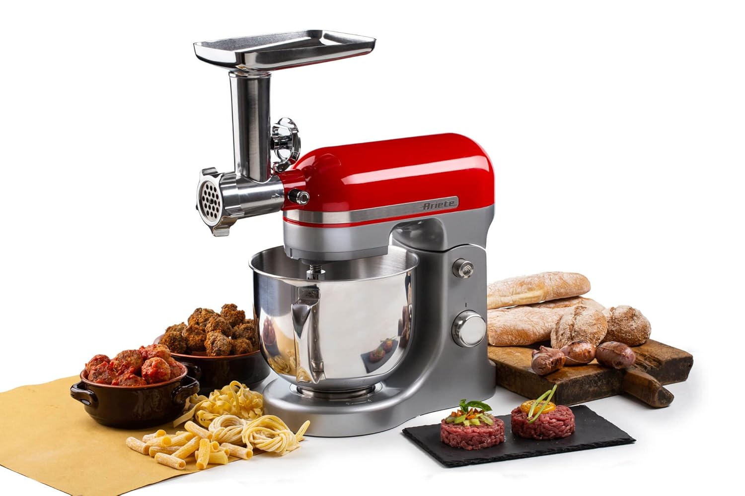 Ariete Moderna Mutfak Şefi ile Uyumlu Kıyma, Sosis ve Makarna Yapma Aparat Seti 4079/00 - Moderna Yoğurma Makinesi Aksesuarı, Stand Mikser Aparatı (1589 Moderna Mutfak Şefi ile Uygun)