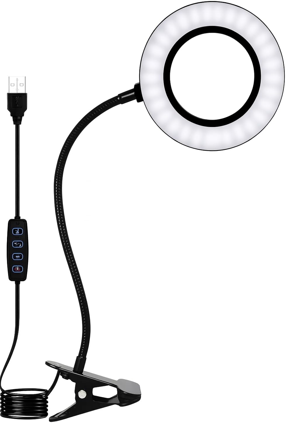 Kyrotech Çok Fonksiyonlu LED Akrobat Masa Lambası, Klipsli, Göz Koruyuculu, Ayarlanabilir Açılı, Kitap Okuma Işığı, YouTuber, TikTok, Ring Light Aydınlatma, 3 Farklı Mod (Sarı, Beyaz, Gün Işığı)