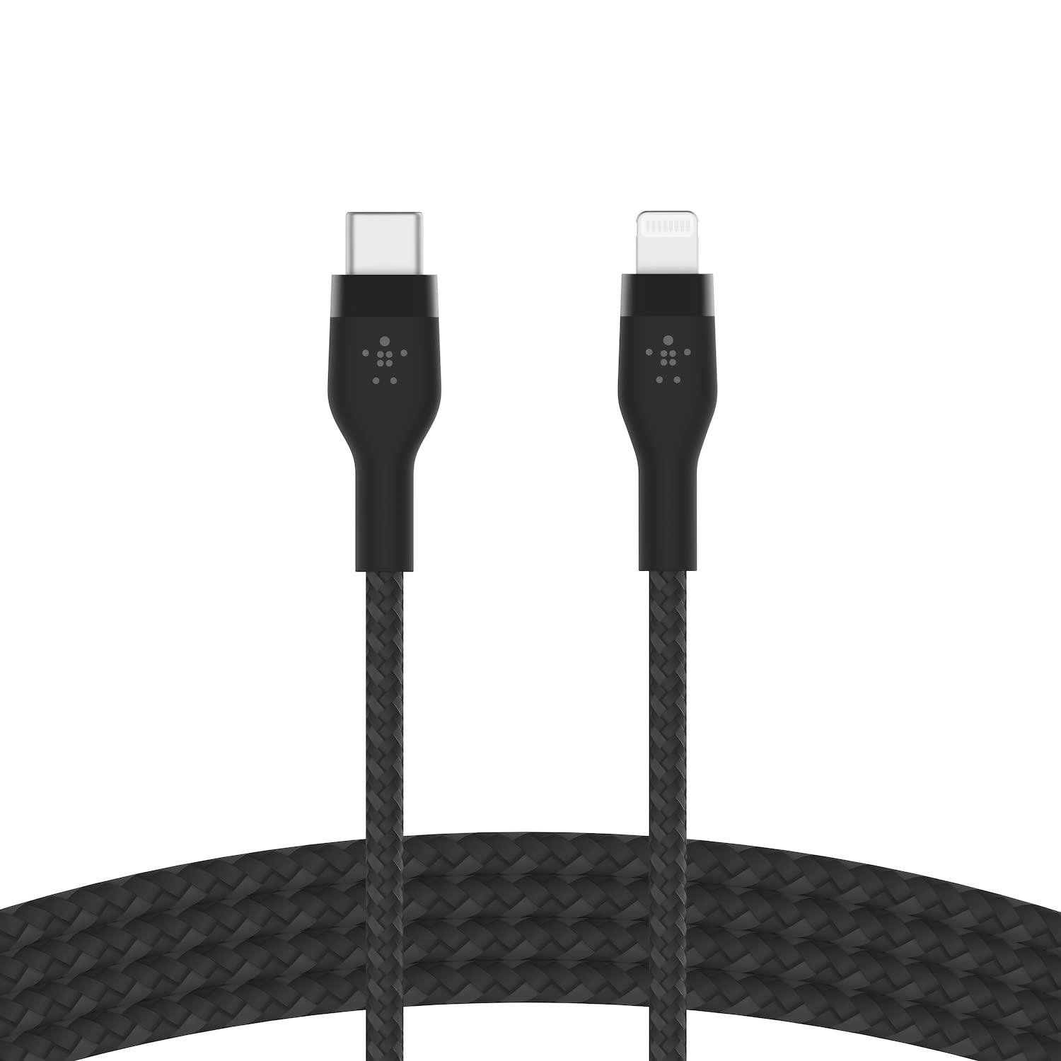 Belkin BoostCharge Pro Flex örgülü USB-C/Lightning kablosu, 1 m, MFI sertifikalı, 20 W, hızlı şarj için, PD Power Delivery ile, iPhone 14/14 Plus, 13, 12, Pro, Max, mini gibi cihazlar için, siyah