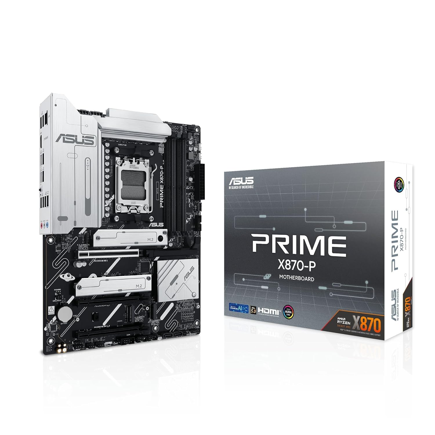 ASUS Prime X870-P Anakart AMD ATX, 14+2+1(80A) güç desteği, PCIe 5.0 x16 Nesil GPU uyumu, 4X M.2, DDR5, PCIe Q-Release