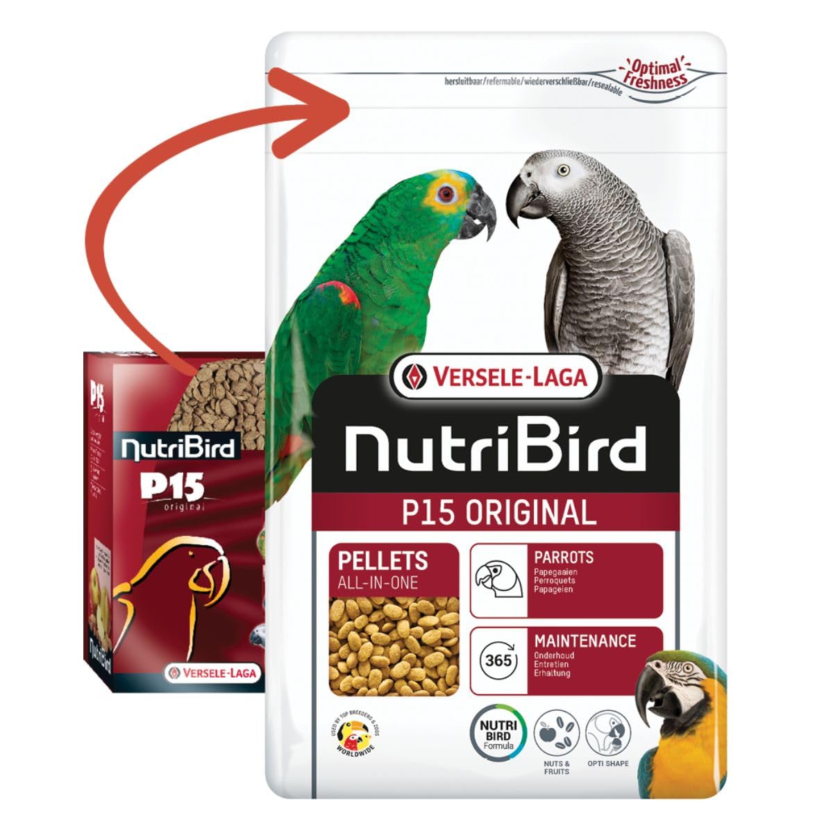 Verselelaga Nutribird P15 Original Papağan Pelet Yem 1 Kg, 810-422125