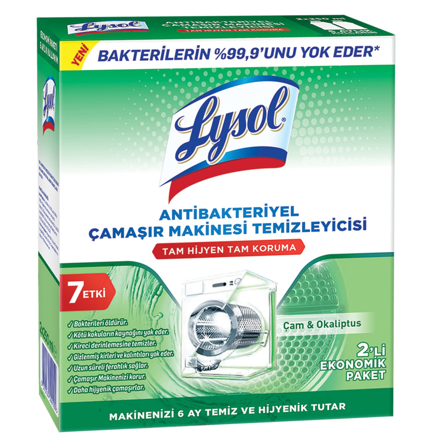 Lysol Antibakteriyel Çamaşır Makinesi Temizleyici Çam ve Okaliptus Ferahlığı 250 ml