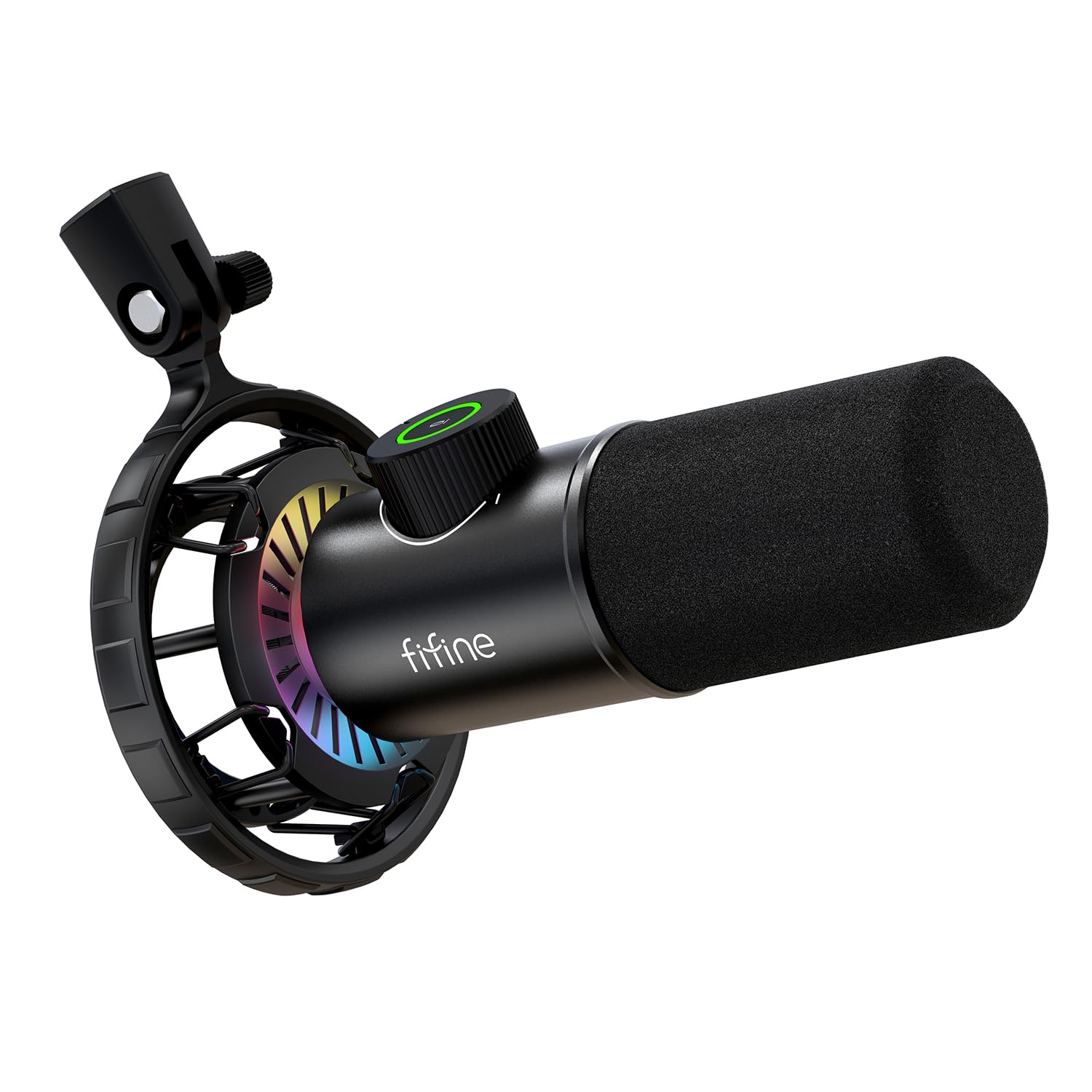 FIFINE USB Oyun Mikrofonu, PC için RGB Dinamik Mikrofonlar, Sessiz Düğmeli, Tak ve Çalıştır Kardioid Mikrofon, 16BIT/48KHZ ve 3,5 mm Kulaklık Jakı, Podcast, Akış için - K658