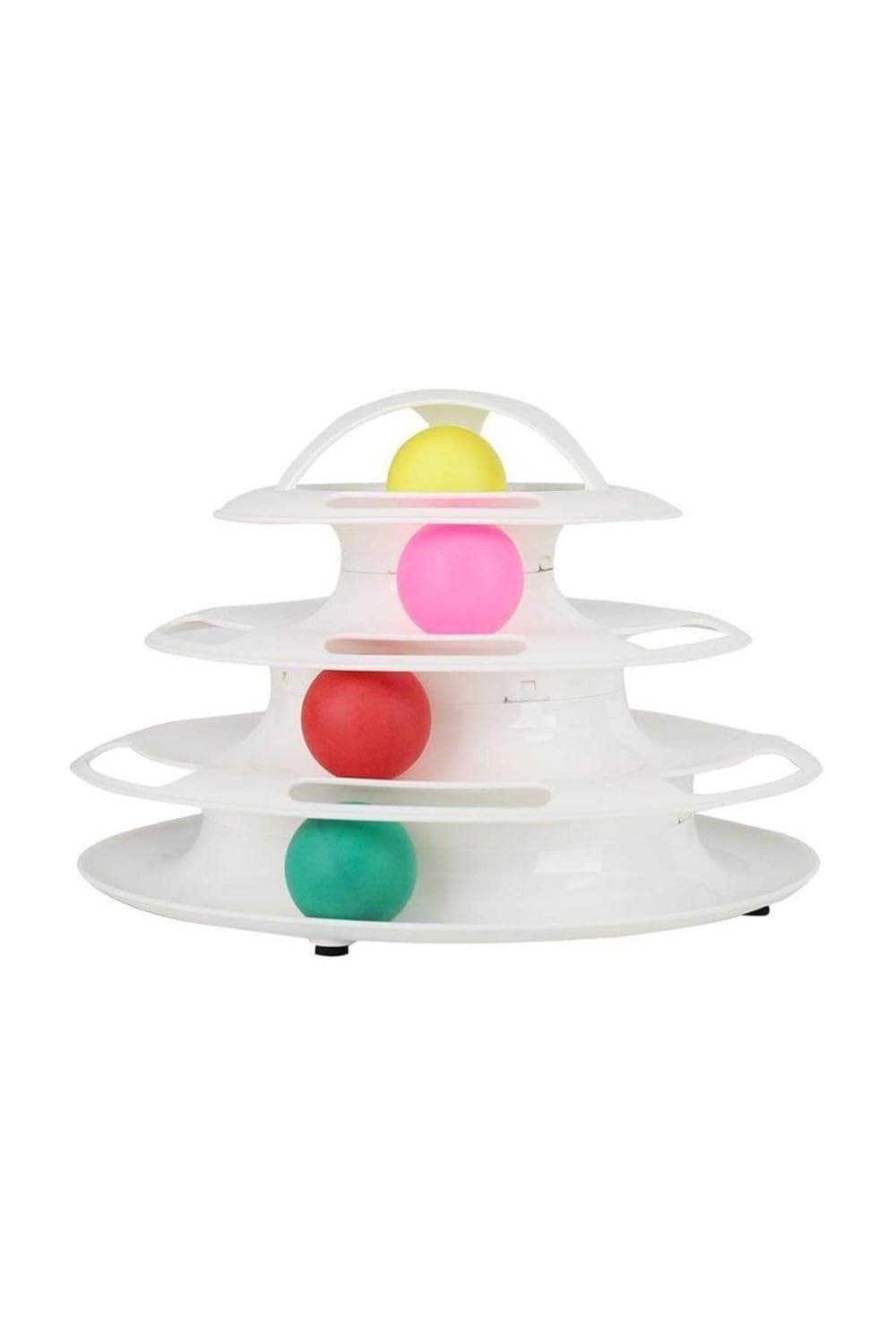 Miapet Tower of Tracks 4 Katlı Yuvarlak Kedi Oyuncağı 24 x 13 Cm Beyaz