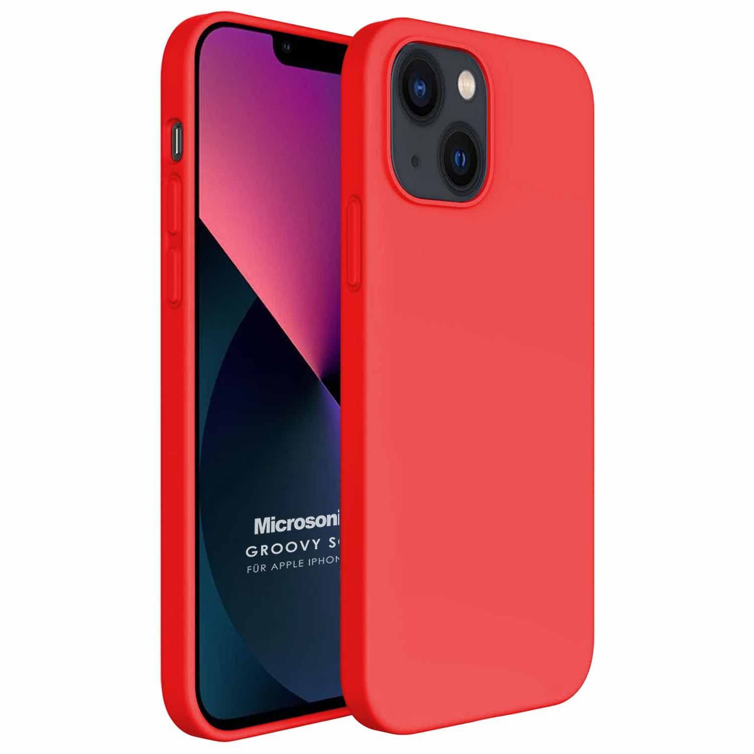 Microsonic Apple iPhone 13 için Kılıf Groovy Soft Kırmızı [iPhone 13 ile Uyumlu Kılıf - Kırmızı]