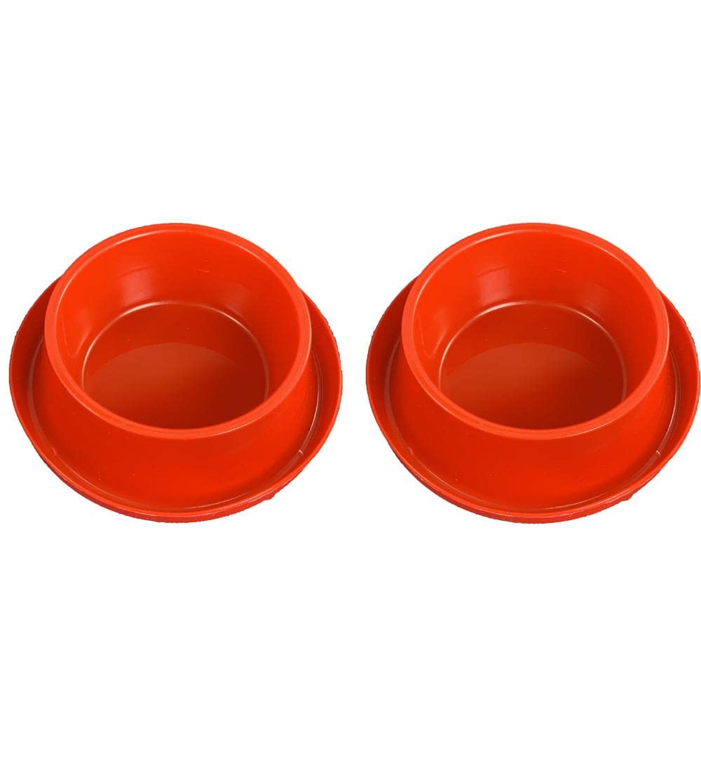 Miapet 2'li Kedi-Köpek Plastik Mama Ve Su Kabı Seti 400 Ml Kırmızı