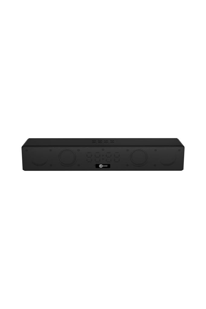 Lecoo DS103 RGB Bluetooth Stereo Radyo 75Db + Saat/Alarm Aux, Flash Bellek, SD Kart 3D Surround Ses Oyun, Ev, Ofis, Sinema Seyahat 10W Kompakt 41,5 x 7 x 6 cm Soundbar Işıklı Speaker Siyah