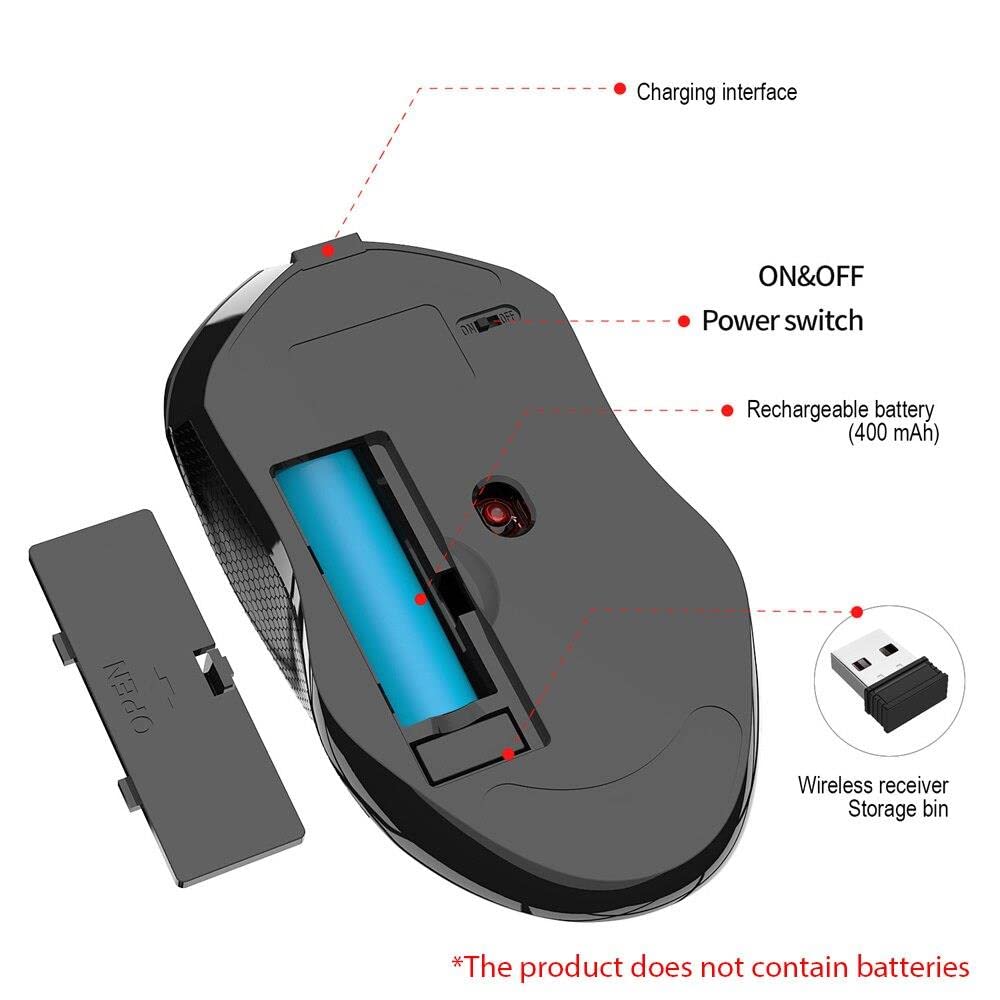 Valkyrie 6 Tuşlu Şarjlı Sessiz 2400DPI Kablosuz Gaming Mouse