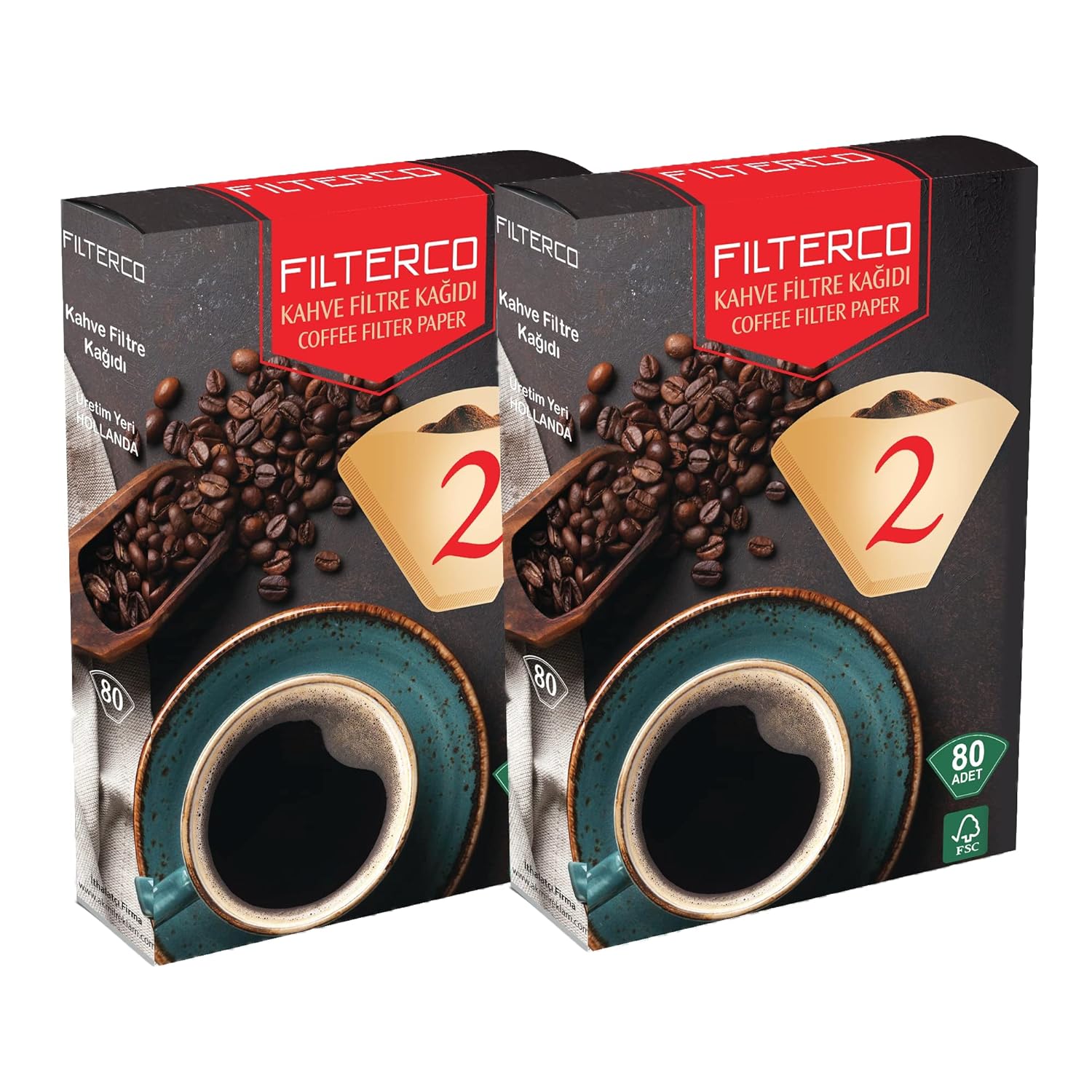 Filterco Kahve Filtre Kağıdı 1x2 80'lİ 2 Paket 160'lı