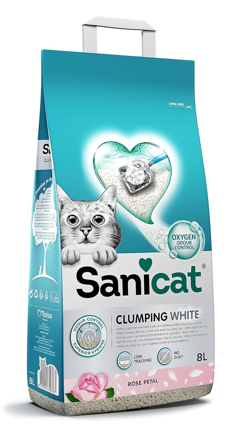 Sanicat Clumping White Rose 8L