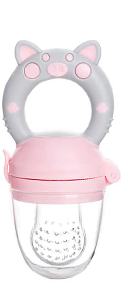 Agubugu Baby – Figürlü ve Kapaklı Meyve Emziği - Pembe