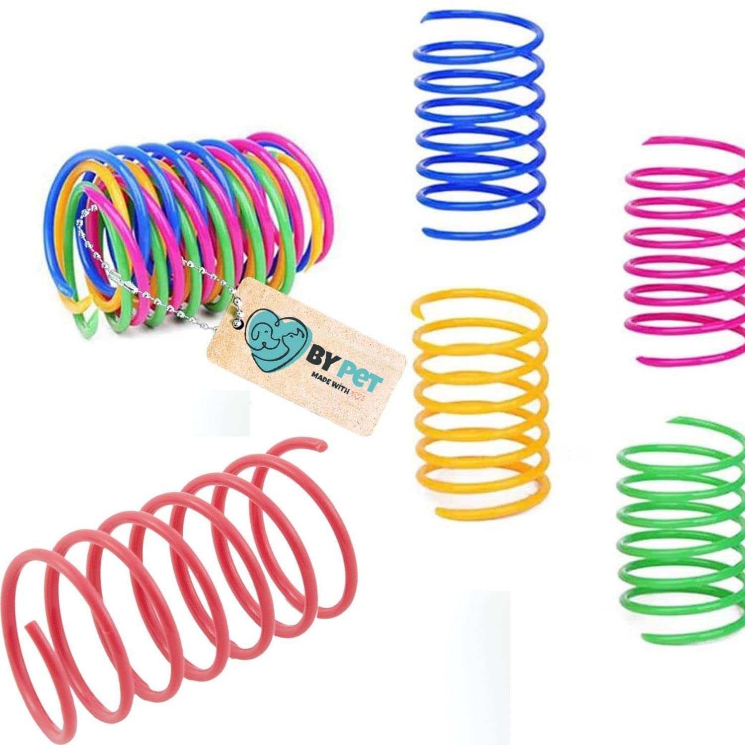 Bypet Kedi Oyuncağı İnteraktif, Spiral, Yaylı, Sağlıklı Plastik Kedi Oyuncağı (8 Adet)