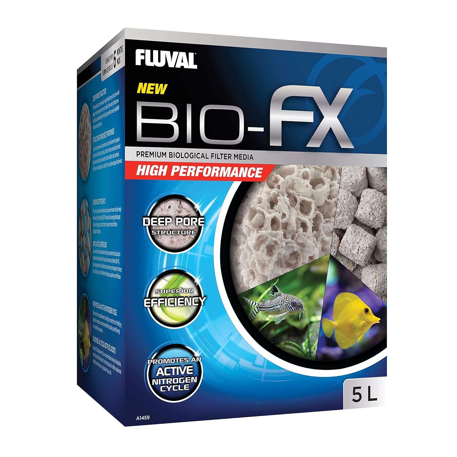 Fluval BIO-FX, Biyolojik Akvaryum Filtre Ortamı Çoğu Akvaryum ve Filtre için Uygun, 5 Litre