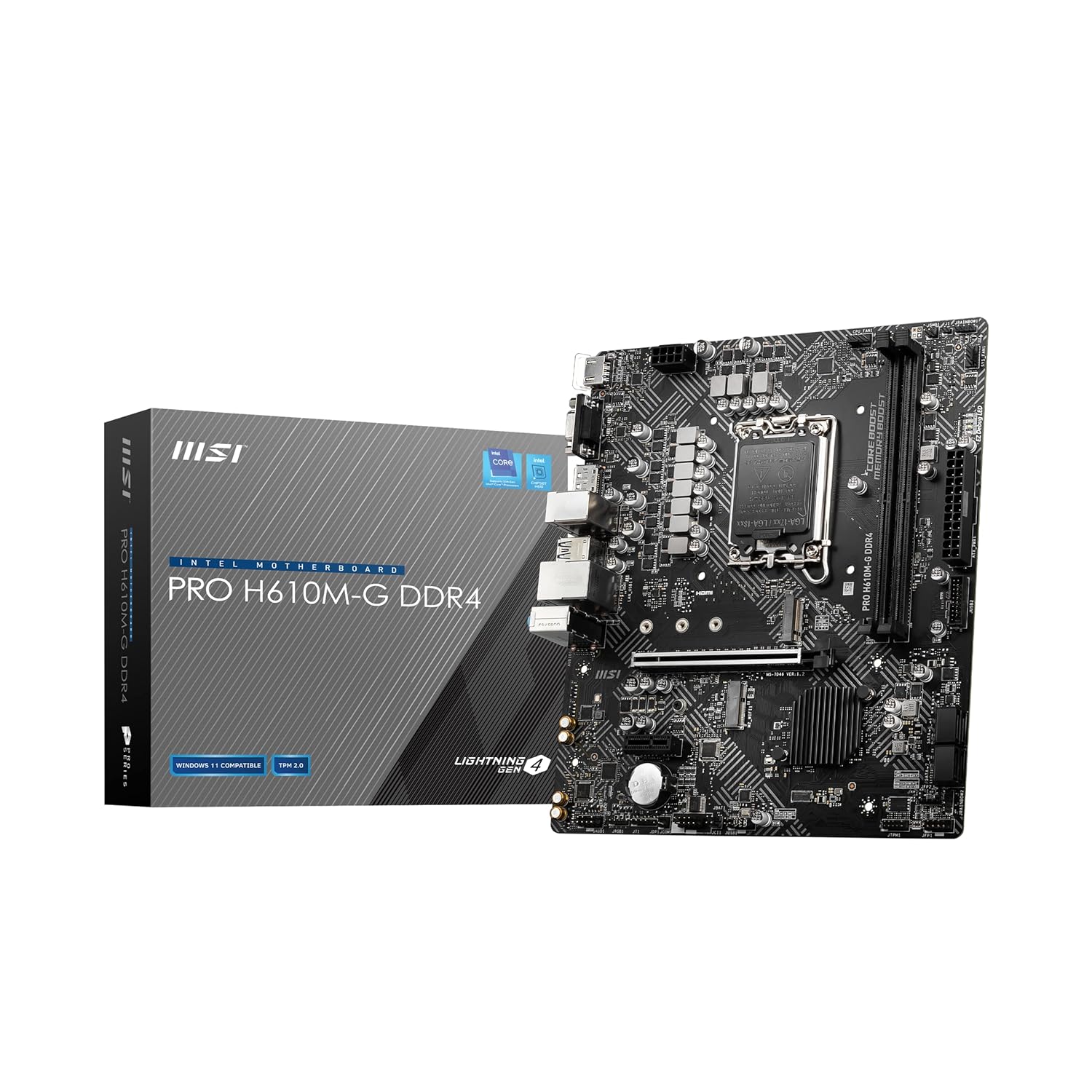 MSI PRO H610M-G DDR4 SOKET 1700 DDR4 3200(OC) PCI-E Gen 4 ,M.2 USB3.2 1x 1G LAN mATX
