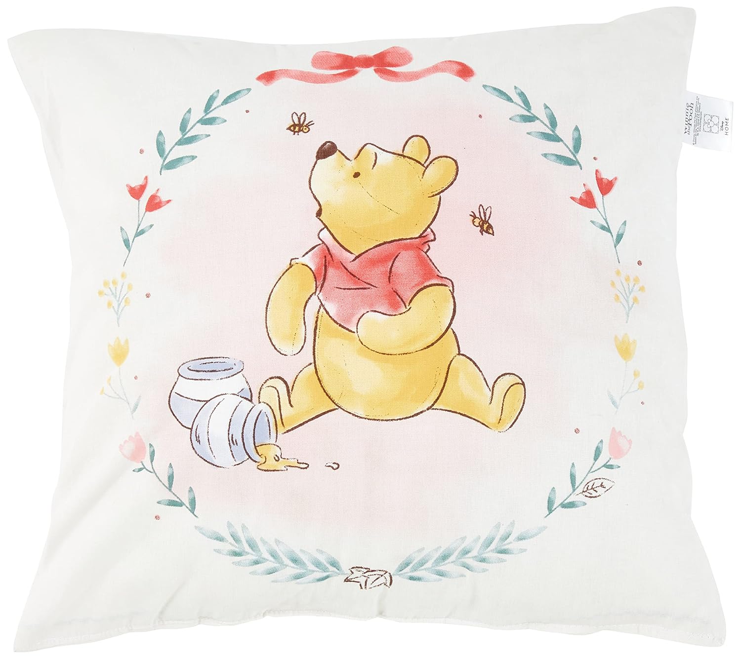 Taç Disney Winnie The Pooh Lisanslı Karakter Baskılı%100 Pamuk Kırlent, Çok Renkli, 40x40 cm