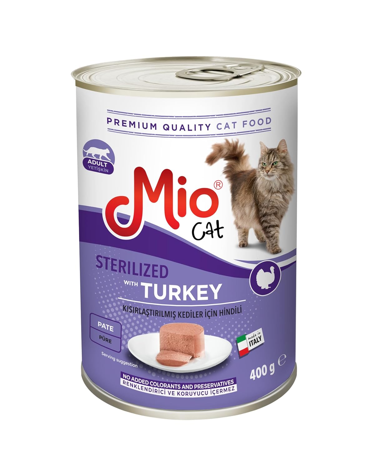 Mio 400 Gr Kedi Yaş Mama, Sterilize/Hindili x 24 adet