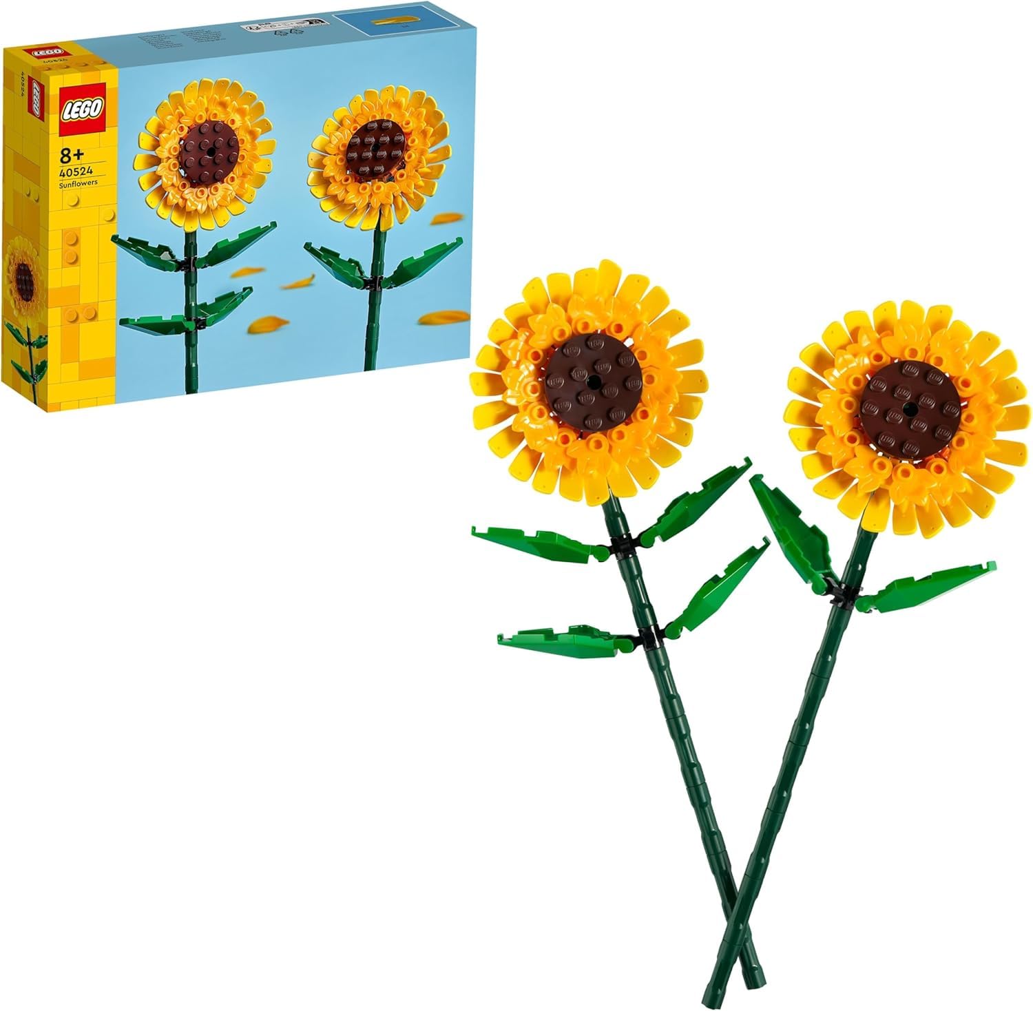 LEGO Botanicals Ayçiçeği 40524 – 8 Yaş ve Üzeri Çocuklar için Doğum Günü Hediyesi Fikri, Ayarlanabilir Yeşil Saplı ve Yapraklı 2 Ayçiçeği İçeren Dekoratif Yaratıcı Oyuncak Yapım Seti (191 Parça)