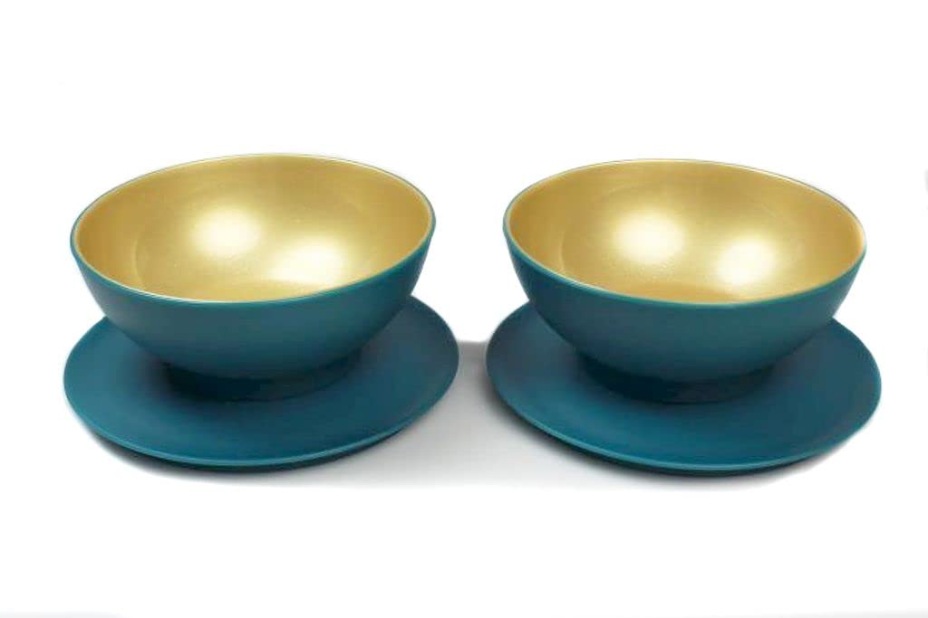 Tupperware Allegra tatlı kasesi (2) 275 ml turkuaz/altın tatlı kasesi