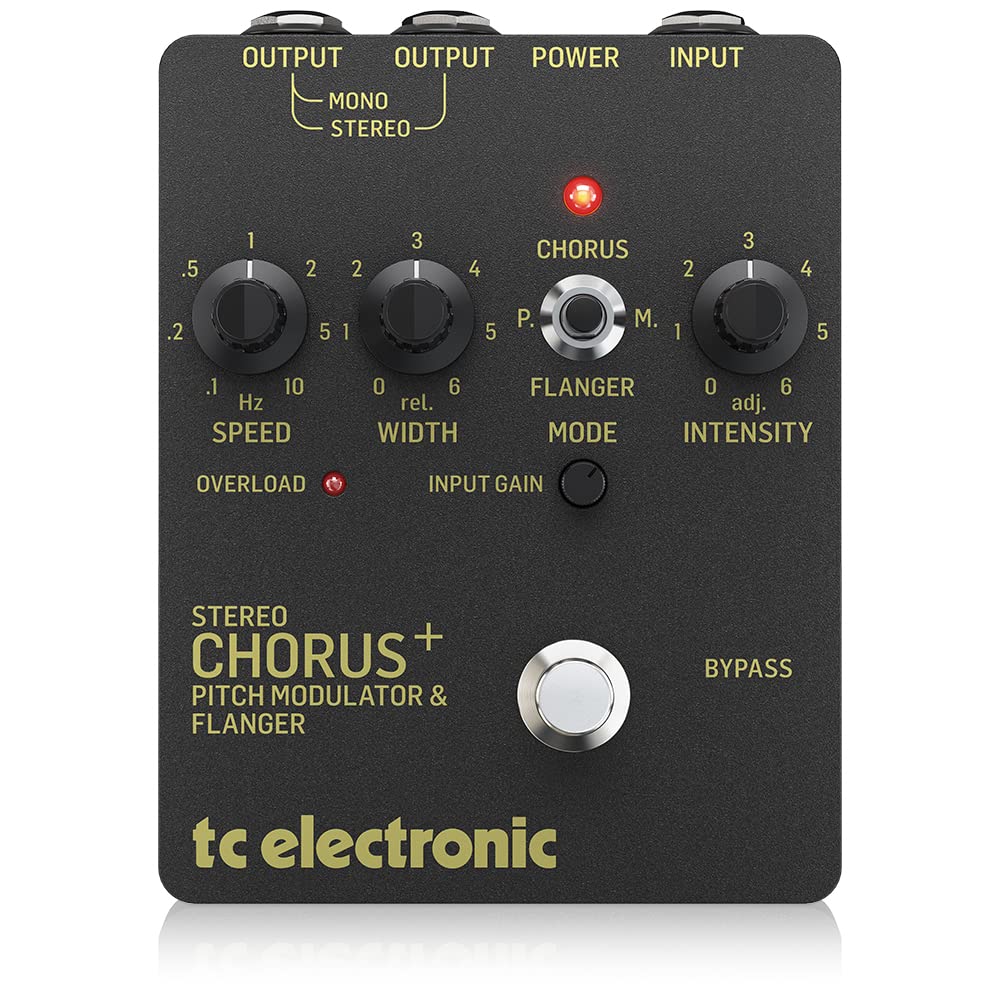 TC Electronic t.c Stereo Chorus Flanger Pedal SCF ALTIN, Siyah