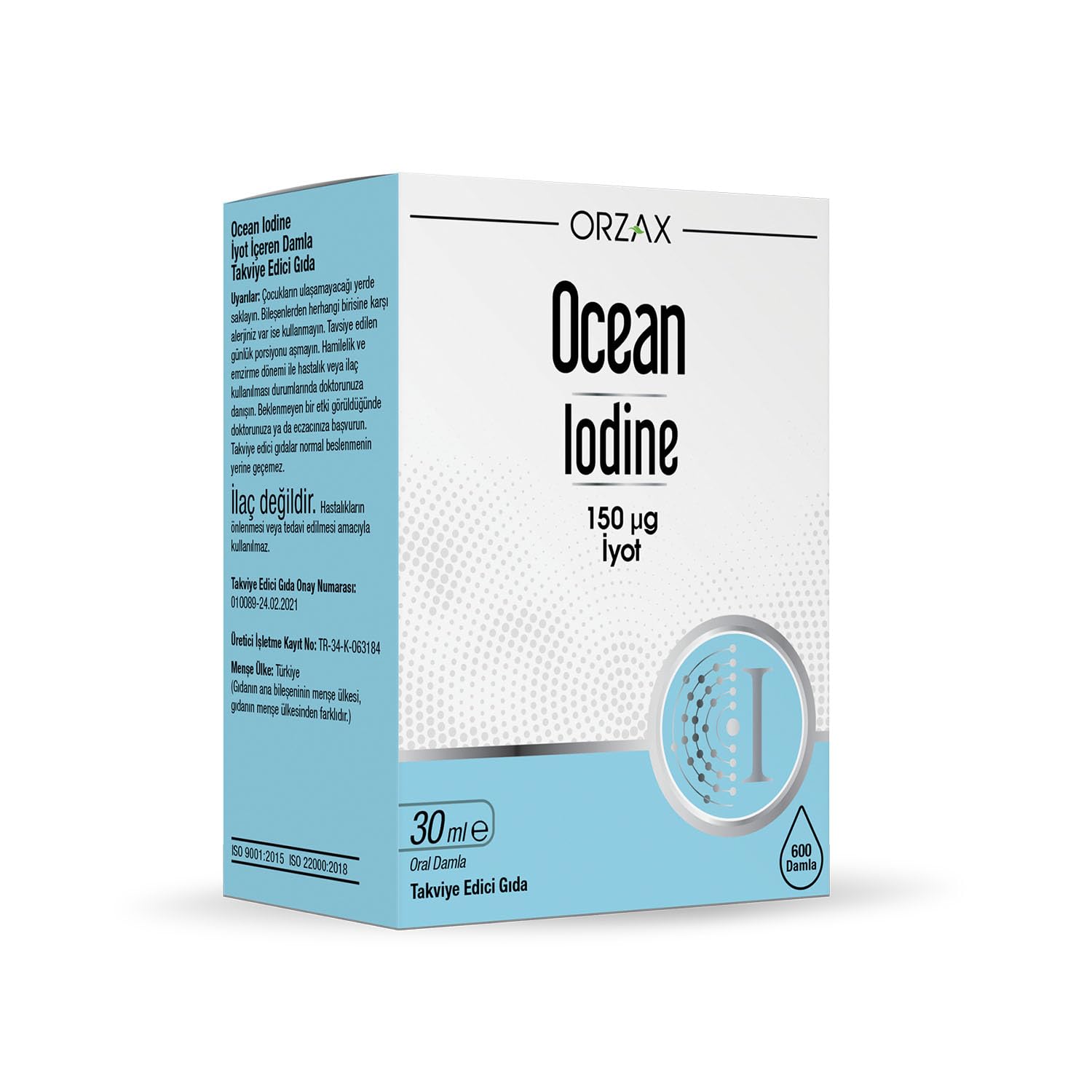 Orzax Ocean Iodine 150 Mcg Damla 30 Ml