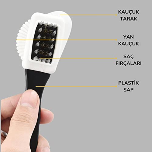 Buffer Çift Taraflı Pratik Taşınabilir Ayakkabı Temizleme Bakım Fırçası, Süet, Nubuk ve Deri için