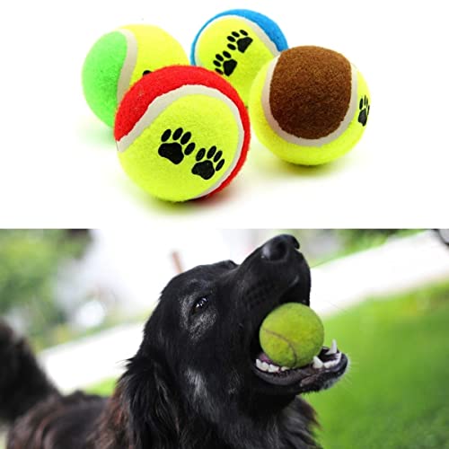 BUFFER® 3'lü Renkli Desenli Tenis Topu Kedi Köpek Oyuncağı