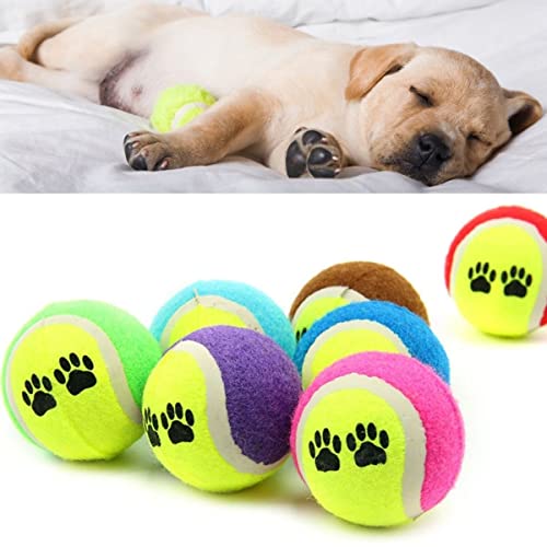 BUFFER® 3'lü Renkli Desenli Tenis Topu Kedi Köpek Oyuncağı