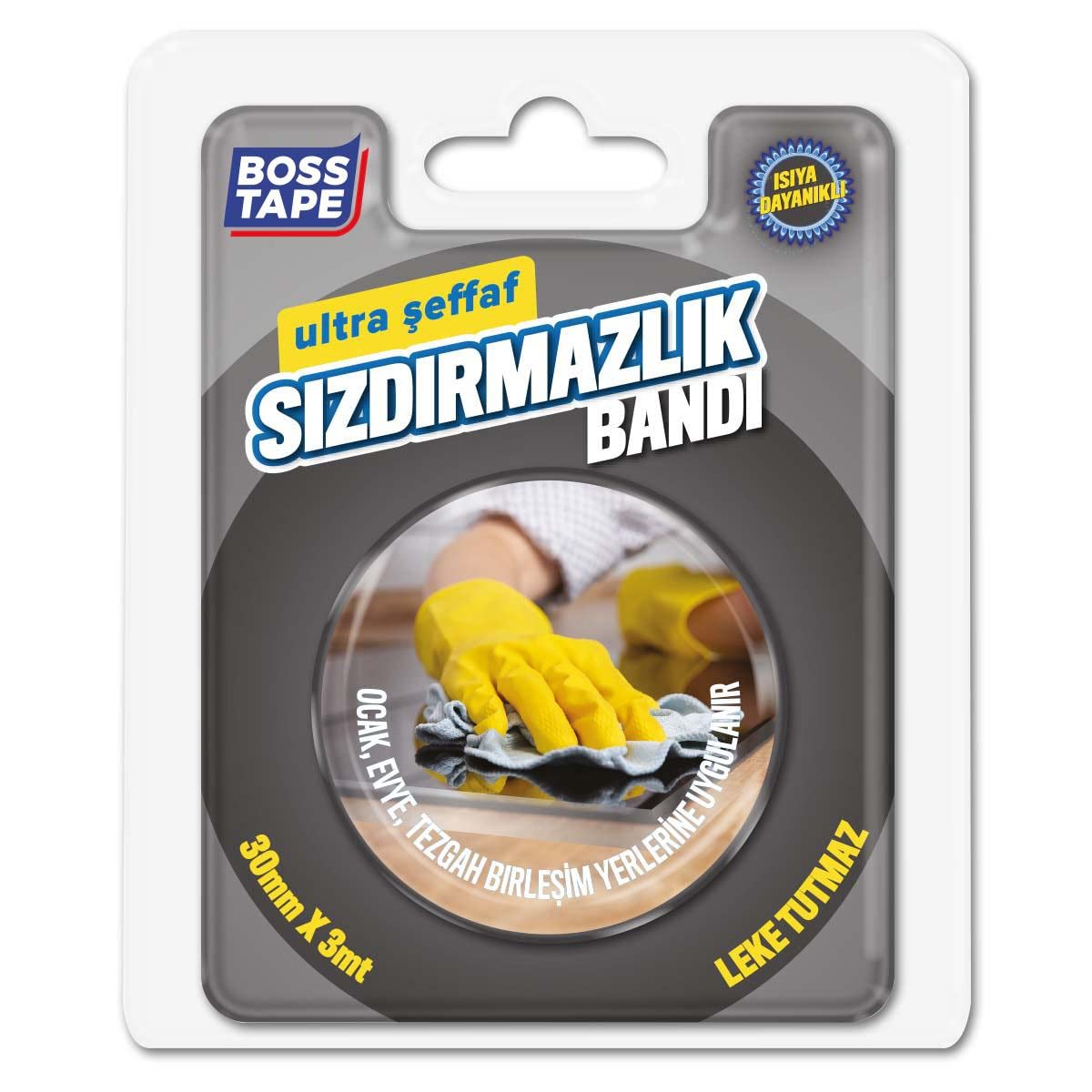 Boss Tape Ocak Kenar Şeffaf Sızdırmaz Bant En:30mm Boy:3mt