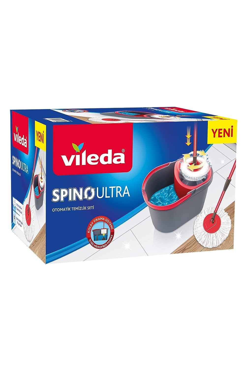 Vileda 170644 Spino Ultra Temizlik Seti, Siyah/Kırmızı
