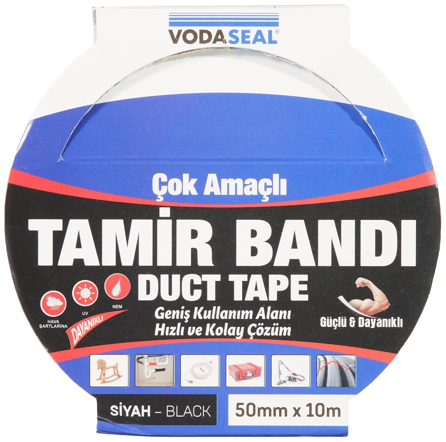 Vodaseal Çok Amaçlı Tamir Bandı, 50mmx10mt, Siyah