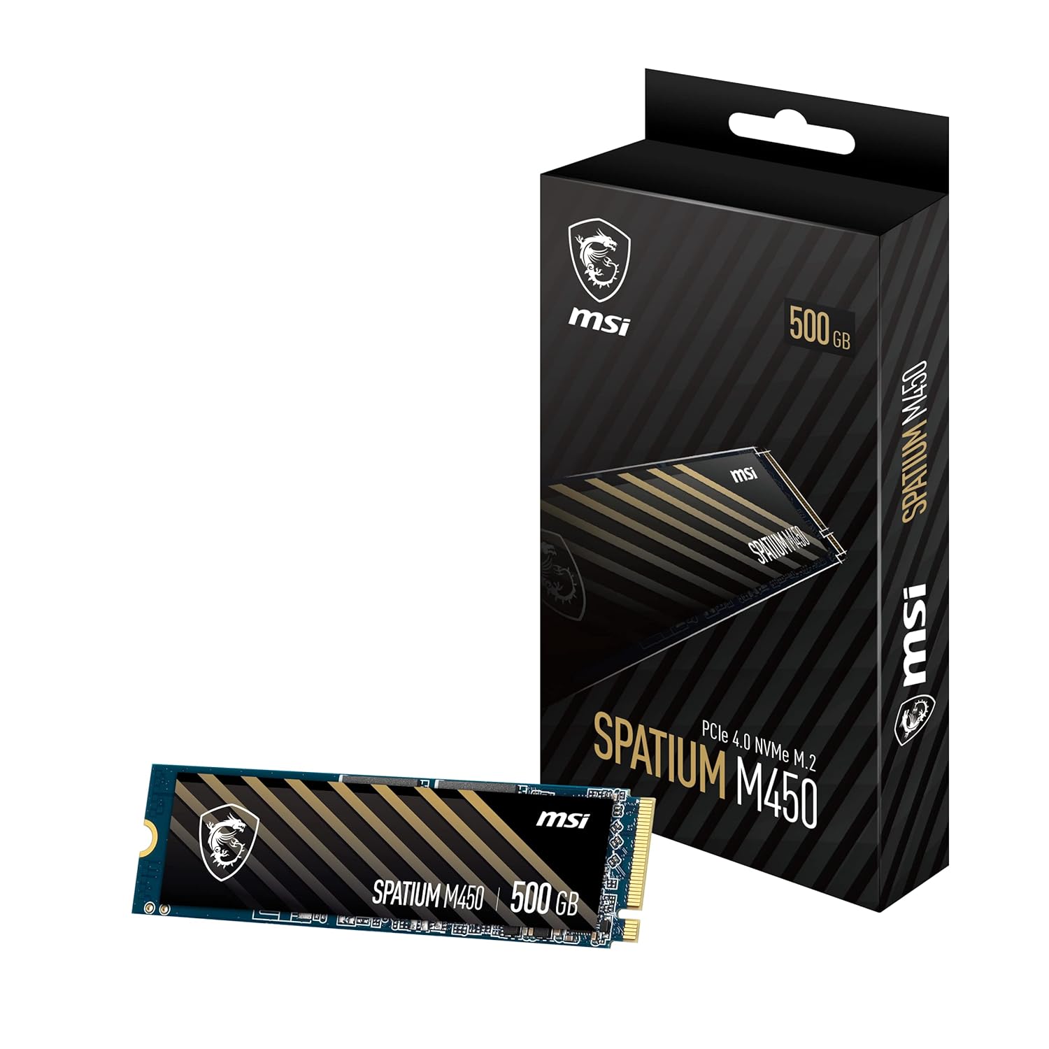 MSI SPATIUM M450 PCIe 4.0 NVMe M.2 500GB SSD (3600MB/sn Okuma - 2300MB/sn Yazma)