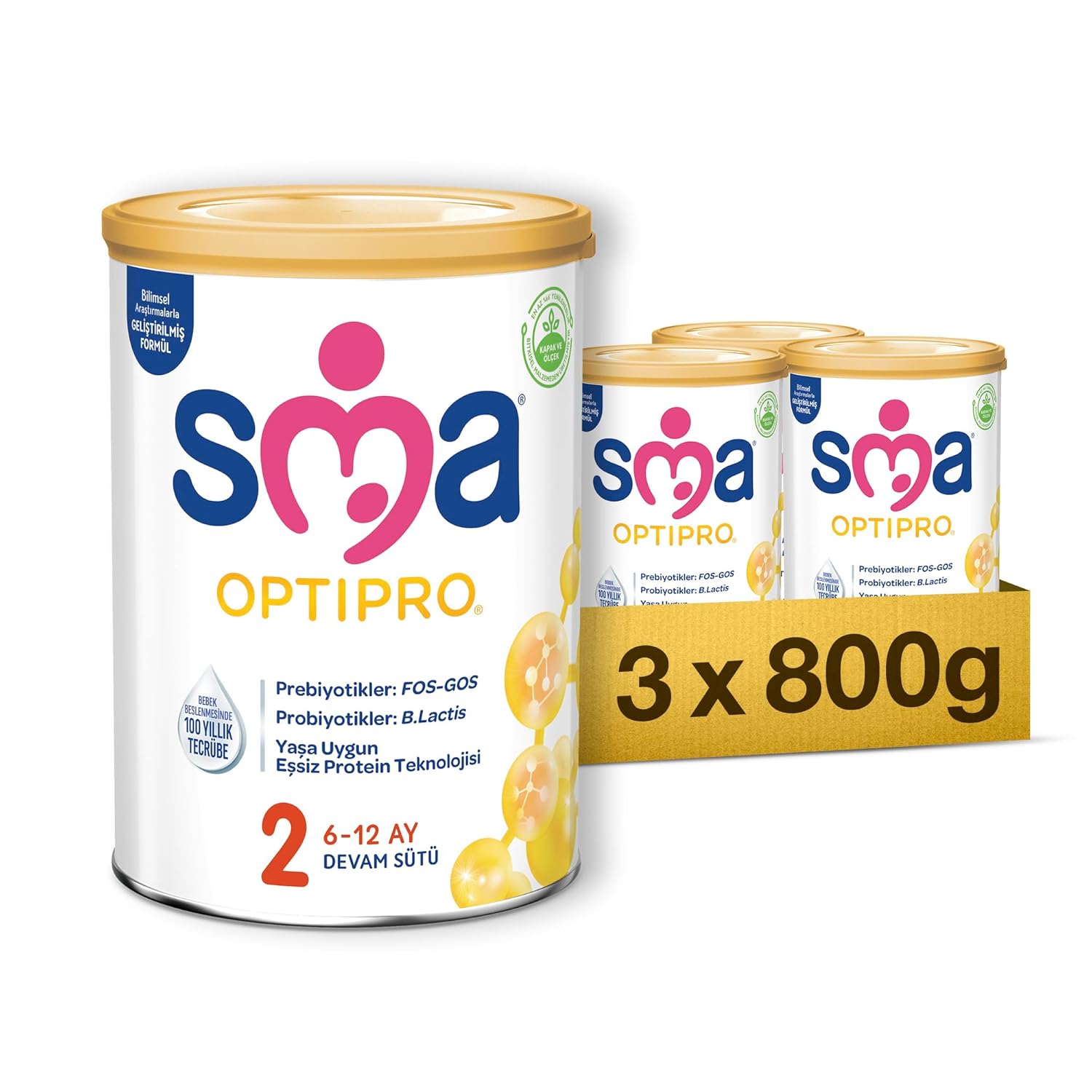 SMA Optipro 2 Devam Sütü (6-12 Ay, 800 g x 3 Adet)