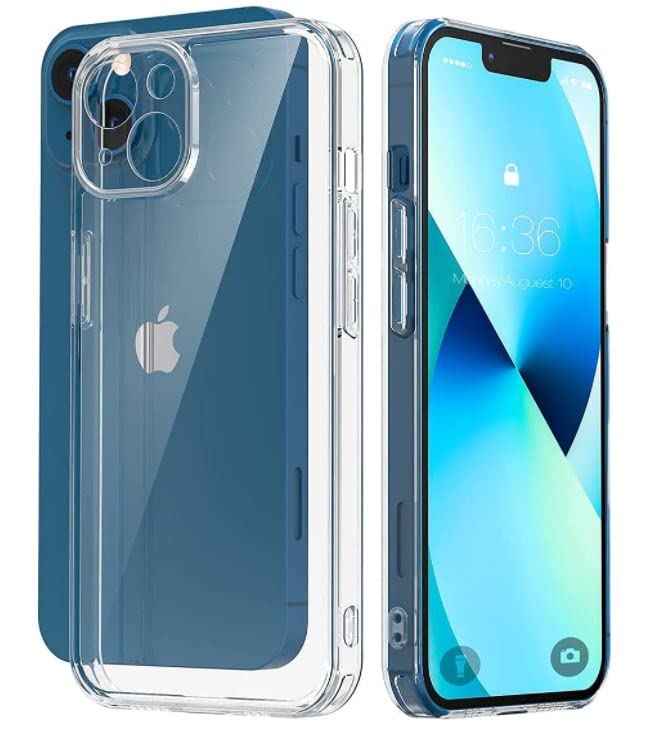 Happy Trend iPhone 13 ile Uyumlu Şeffaf Kılıf, Kamera Korumalı 13 (6.1'') Şeffaf Silikon Kılıf, Kamera Koruyuculu iPhone 13 Kılıfı
