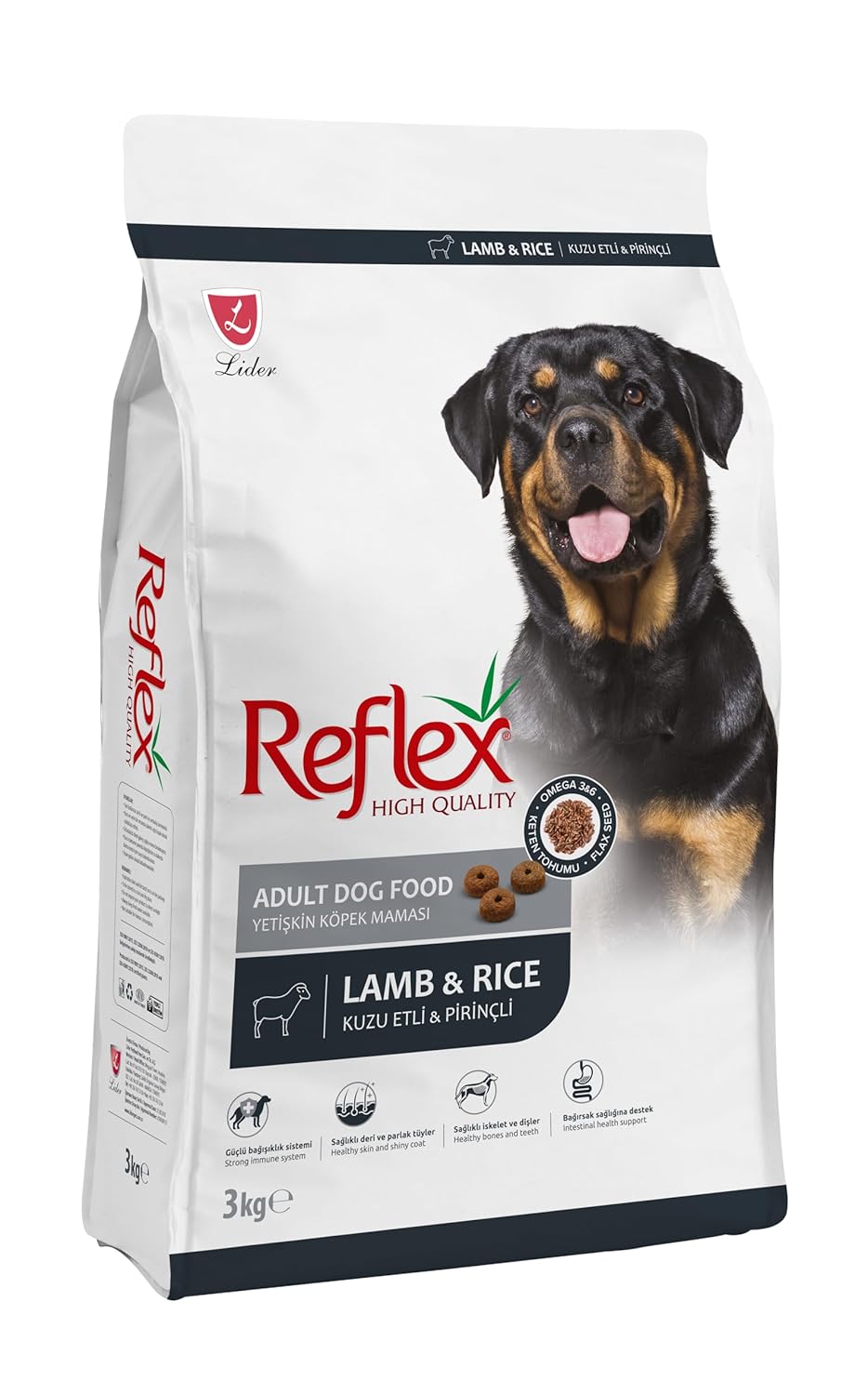 Reflex Kuzu Etli  Pirinçli Yetişkin Köpek Maması 3 KG