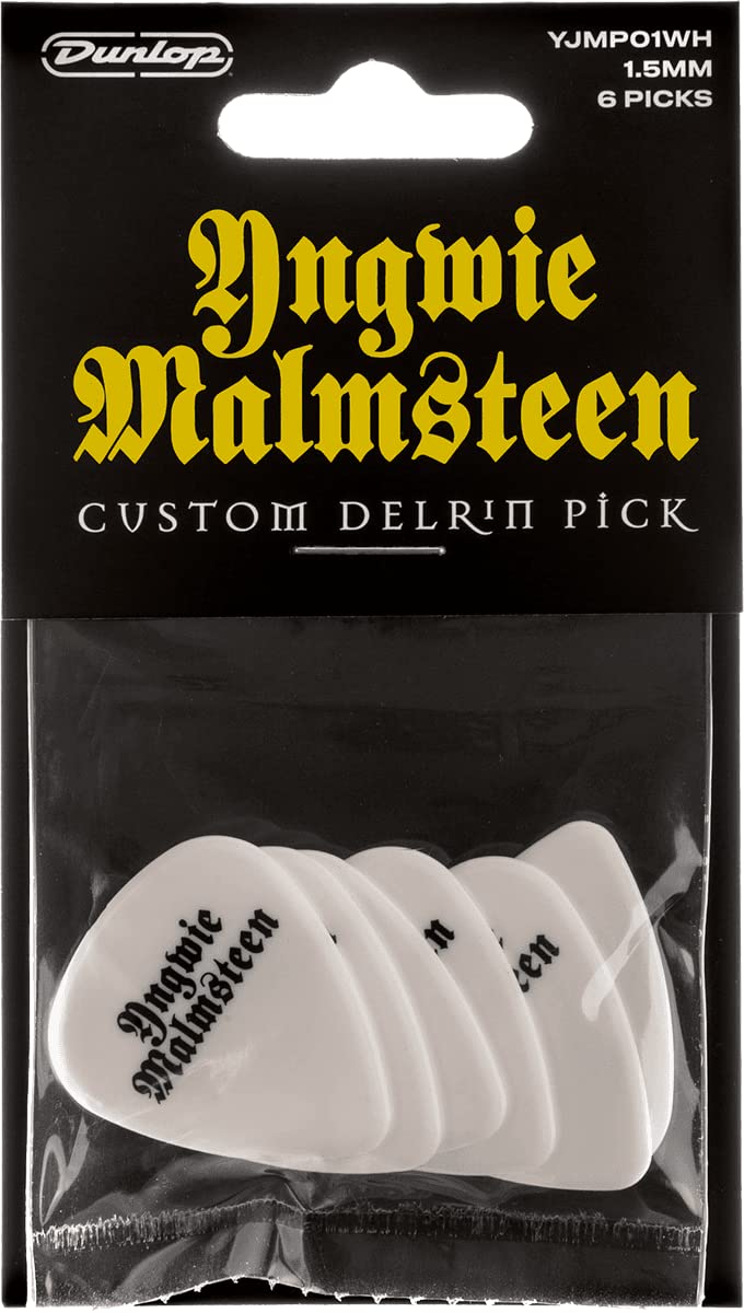JIM DUNLOP Pena Signature Yngwie Malmsteen Delrin 1,5 mm 6 Adet, Beyaz